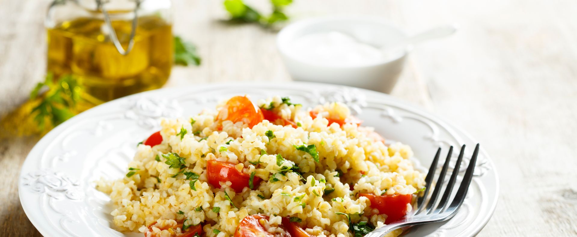 Salade de boulgour et de legumes printanières